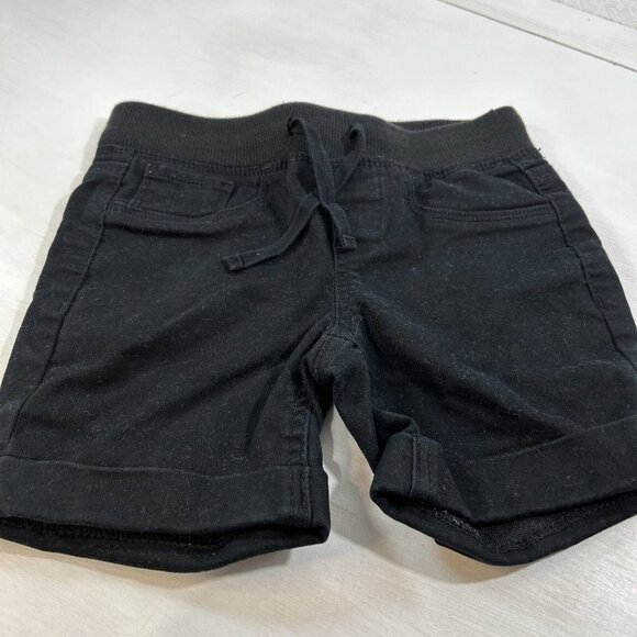 So Girls Shorts Elastic Tie Black Size 7 - Picture 2 of 6